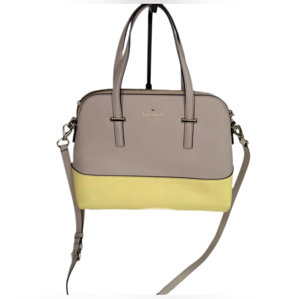 Kate Spade Yellow & Tan Cedar Street Maise convertible crossbody shoulder bag - Picture 2 of 15